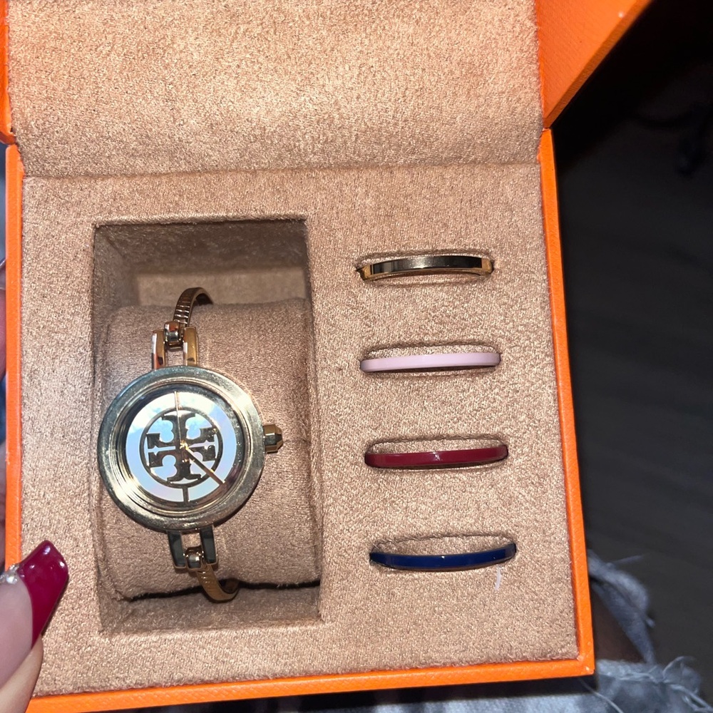 Tory Burch Gold Watch Set with Interchangeable Bands - Picture 1 of 5